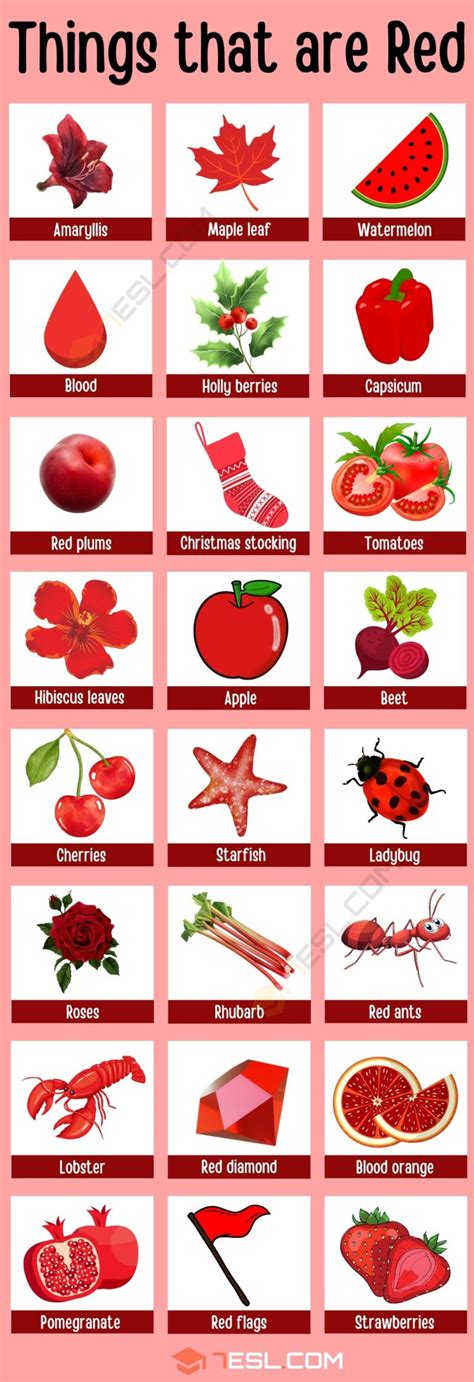 name things that are red.
